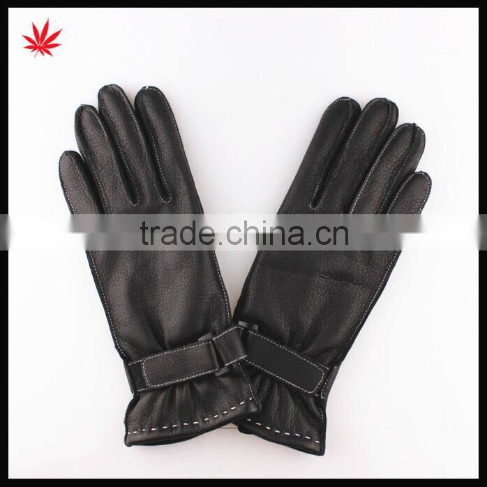 Women's New Style sheepskin Leather Cold Weather Gloves with Belt
