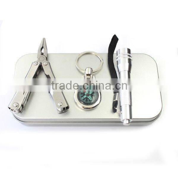 Portable survival tool camping kit