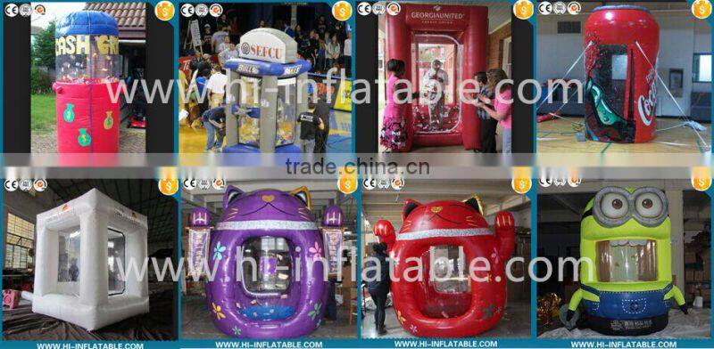 Customized promotional inflatable cash booth rental blowing counter machine for advertisment