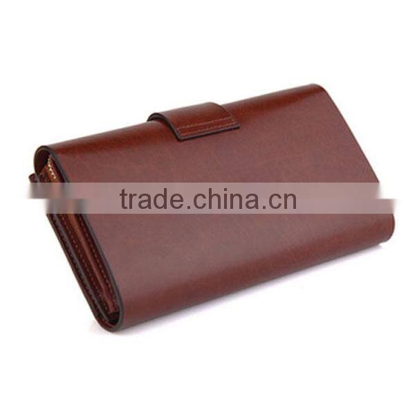 Newest men long hand bag leather purse men's leather wallet