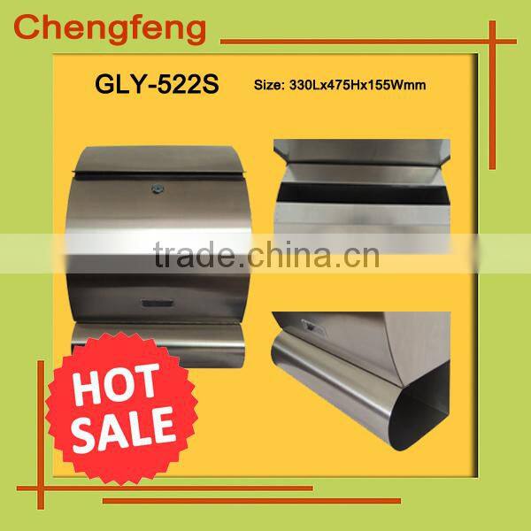wall mounted 18/8 material stainless steel mailbox