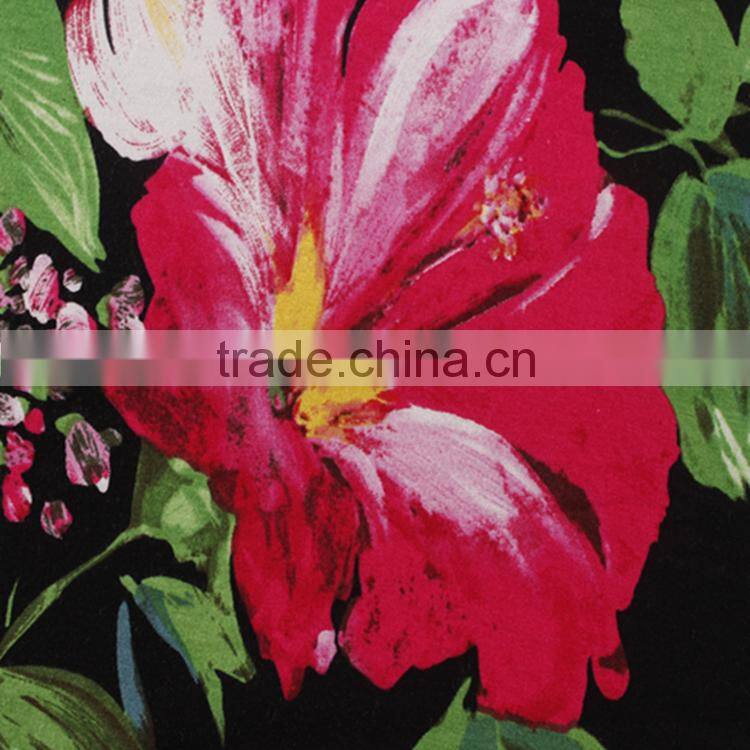 china textiles 100% cotton fabric flower printing for fashion one-piece dress