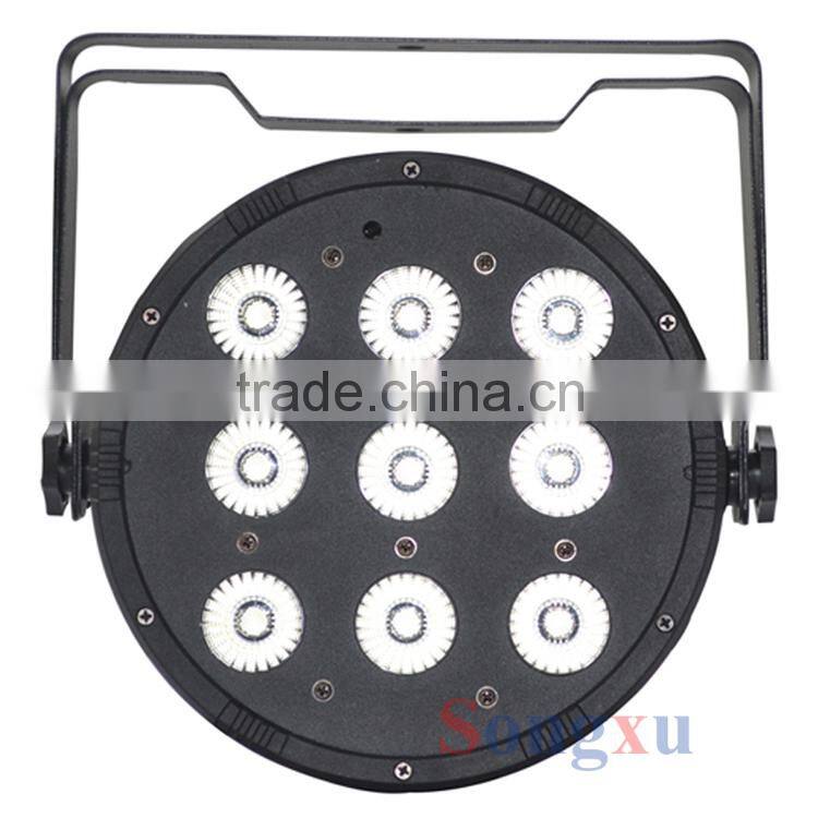 professional 9pcs 10w led par rgbw 4in1 quad led flat par lighting
