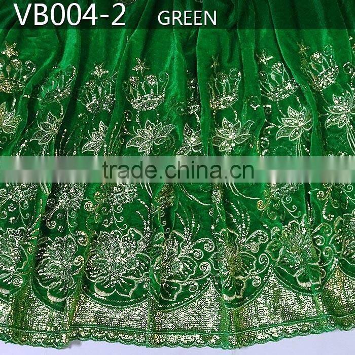 VB003-2 sequined velvet fabric african velvet wrappers with sequin