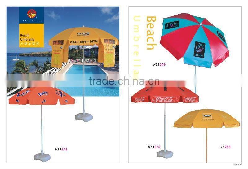 beach umbrella with printing for promotional 2m size