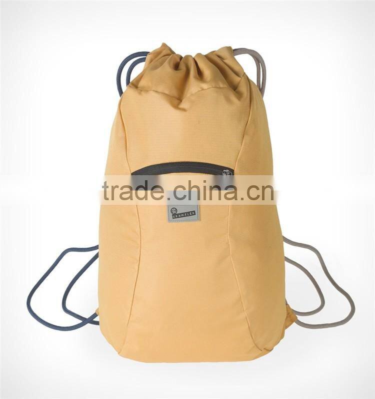 wholesale cheap small pink polyester outdoor gym backpack drawstring bag
