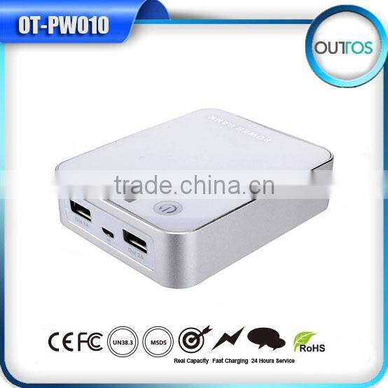 Ultra slim Portable Power Bank/Mobile Charger /high Capacity Metal Power Bank/ 8800mah