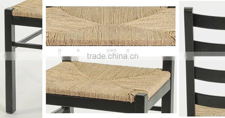 Rustic wooden home useful Webbing seat Black armless dining chair/ Restaurant chair(New Product)