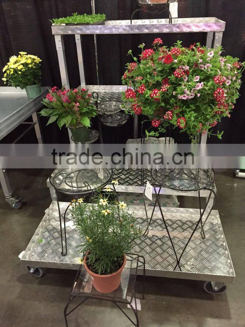 metal flower display rack, stainless display shelf, display tables