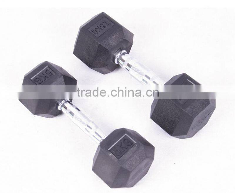 Free weight/rubber coated dumbbell