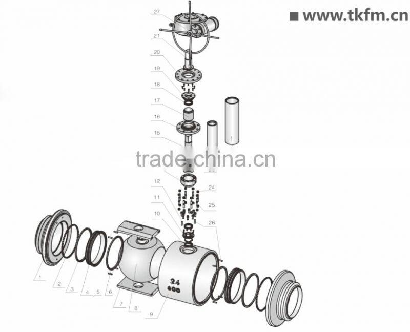 corrosion resisting underground long stem gear operated full welded ball float valves
