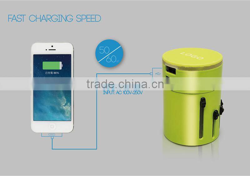 Newest design GENJOY portable universal euro travel adapter with usb