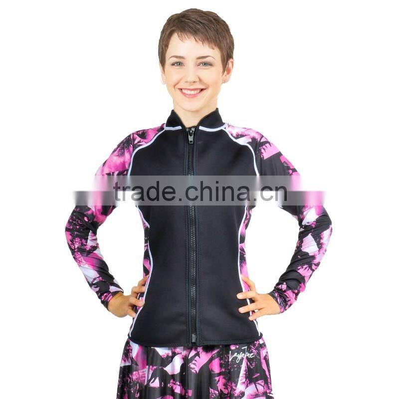 Long sleeve neoprene custom printed rash guard sublimated rash guard