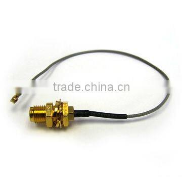 SMA female, bulkhead to IPEX with 1.13 cable, cable assembly, pigtail, jumper cable