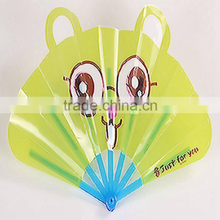 Plastic cartoon fans folding kid plastic hand fan customized printing fans