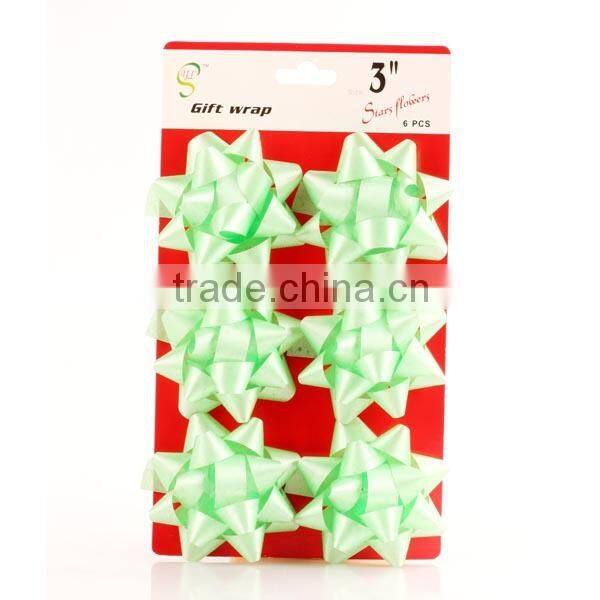 Colorful star ribbon bow pre-made bow for Christmas gift decoration