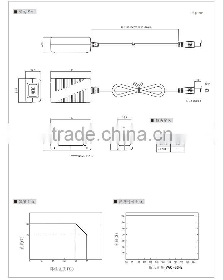 Meanwell 15~18W AC-DC Single Output Desktop 24v switching power supply