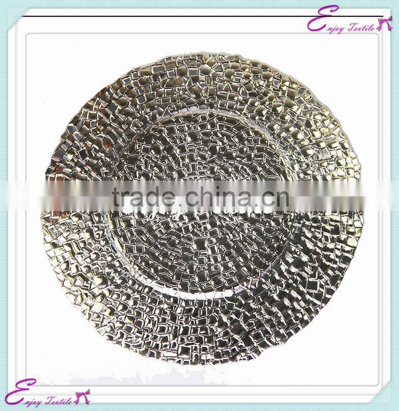 YHP#42 glass charger banquet events party wedding wholesale decor plates