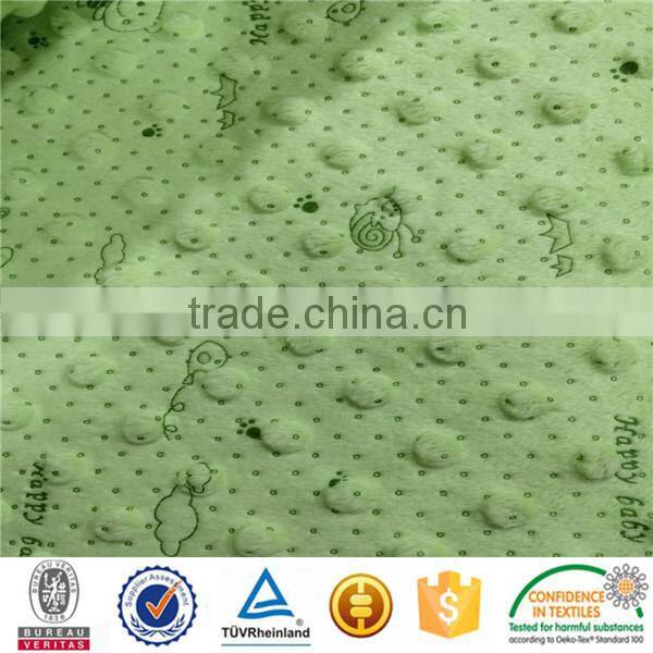 Width 180CM Dots Print Minky Fabric Print Fabric for Baby Blanket