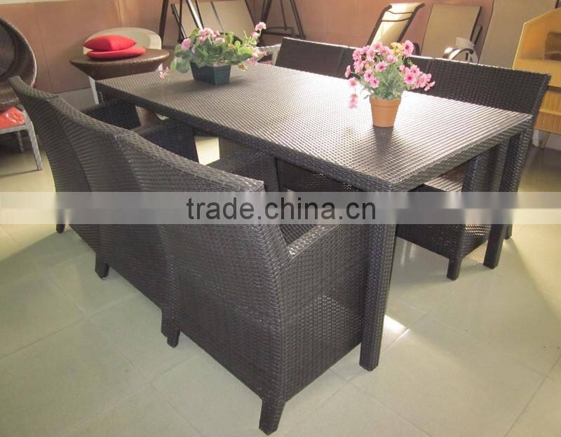 aluminum outdoor furniture comfortable leisure rattan wicker table chairs dining set YPS003