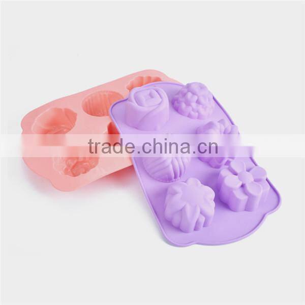 Silicon flower shapes lotus cake mold