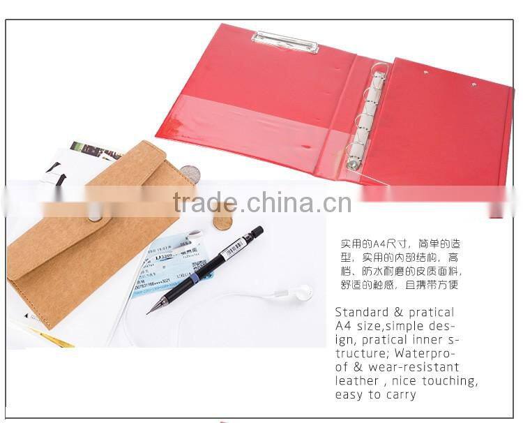 A4 PVC plastic Ring Binder folding clipboard file folder