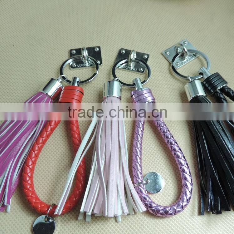 Decoration tassel key ring car wholesale keychain leather