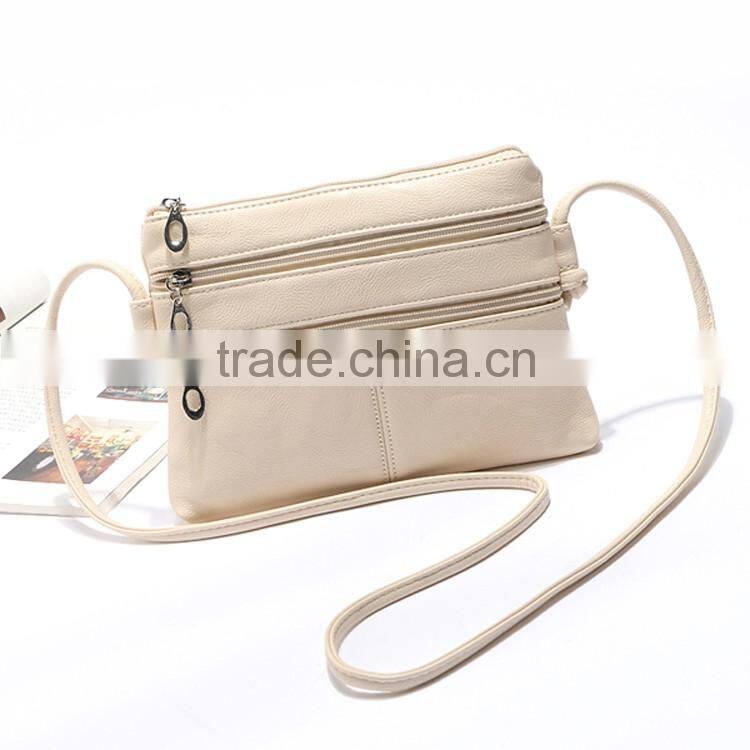 designer korean bag in PU ,double zipper pocket in front