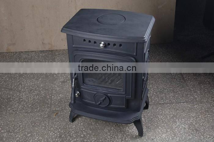 Light real flame imitation burning wood stove with cast iron grates