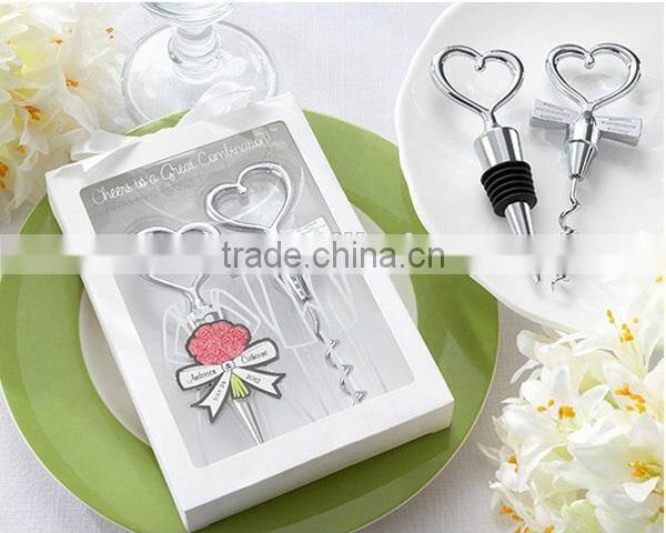 Wedding Gift Wine Opener / Bottle Stopper Combination