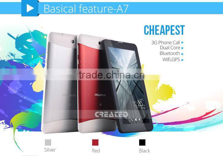 Android 4.2 OS 7 inch MTK6572 dual core ,OEM Shenzhen A7 tablet pc