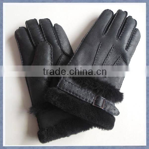 Winter Real/Genuine Sheepskin Leather Fur Gloves for men and women