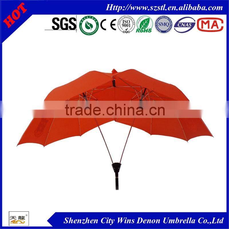 2016 wholesale double two person twin umbrella, lover couple umbrella