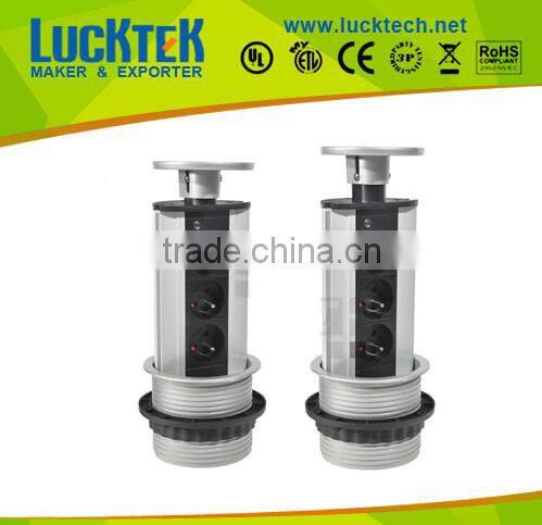 3ways Pop up power socket with Schuko power