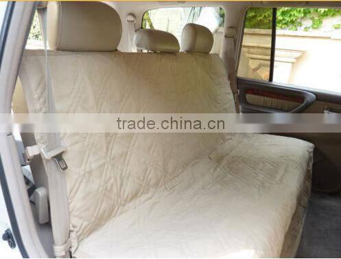 Deluxe Quilted and Padded Tan Car Back Seat With Two Flaps