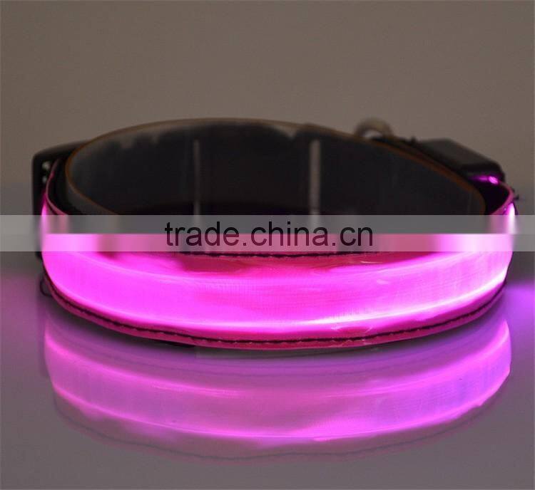 LED Nylon Pet Dog Collar Night Safety LED Light-up Flashing Glow In The Dark Electric LED Cat & Dog Collar