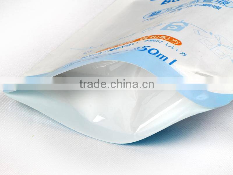 2016 liquid pouch/shampoo liquid detergent package bag with corner spout