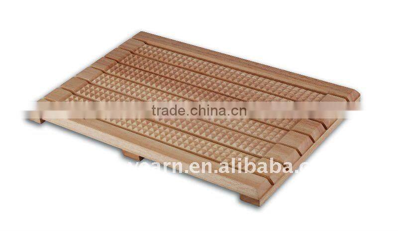 Bamboo Bathroom Mat Bed Foot Board with Rectanglar Shape and Non-Slip Rubber Feet on Bottom for Bathroom and Bedroom and Medical