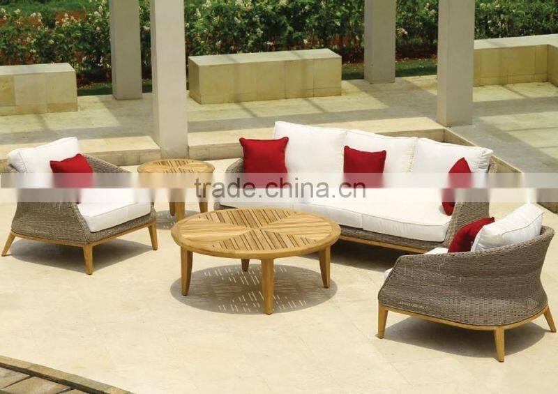 Wicker rattan sofa set furniture - Solid wood sofa set furniture (1.2mm thickness alu frame, high quality wicker furniture)