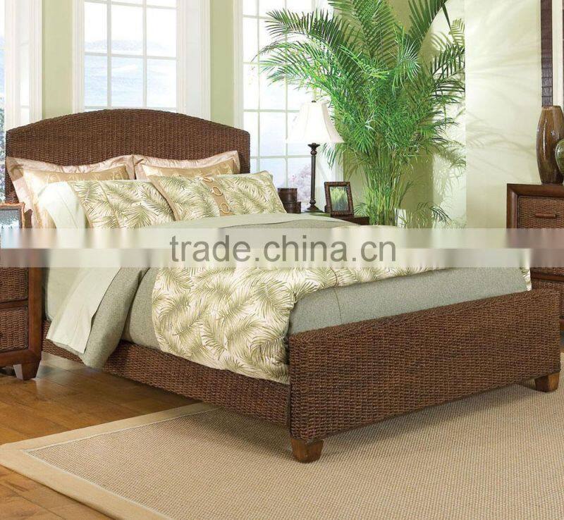 Wicker Furniture Bedroom (Hand woven by wicker,hyacinth & wooden frame)