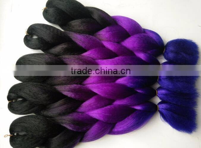 Cheap Synthetic Braiding Hair Jumbo Braid Ombre Color