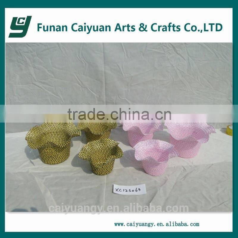 Factory derectly sale handmde wooden baskets with handles