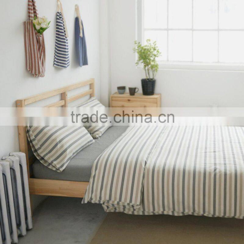 2015 winter classic simple design stripe cotton bedding set 4pcs set