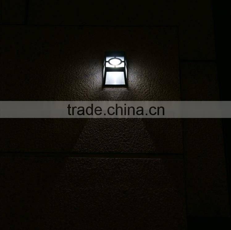 decoration hotel or garden black abs RetroStyle waterproof solar wall lamp