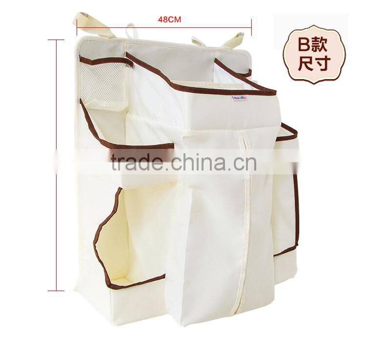 Baby Item Hanging Organizer Bag Baby Crib Side Storage Bag With Compartment