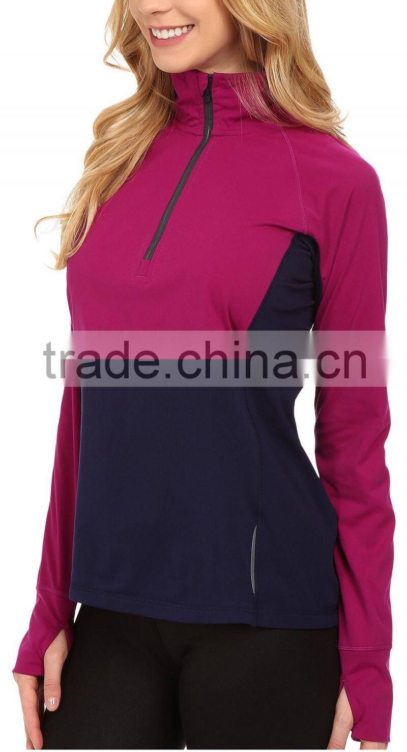 Ramax Custom Women Stand Collar Half Zip Pullover Running Jacket