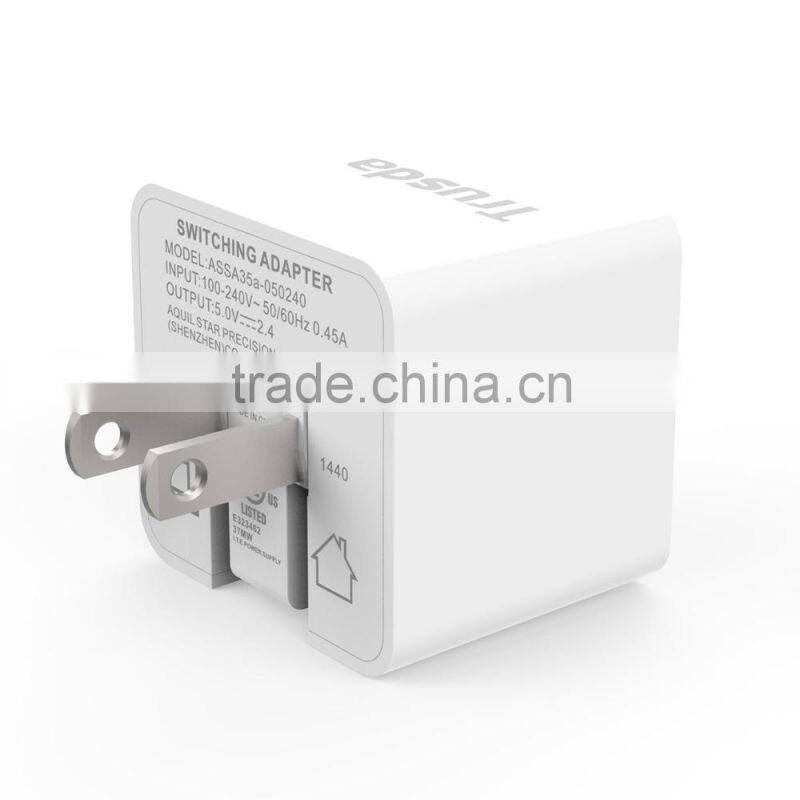 2016 USB Travel Charger 5V 3.4A 17W AC Adapter USB Wall charger with 2 port USB Charger 3C PSE FCC UL