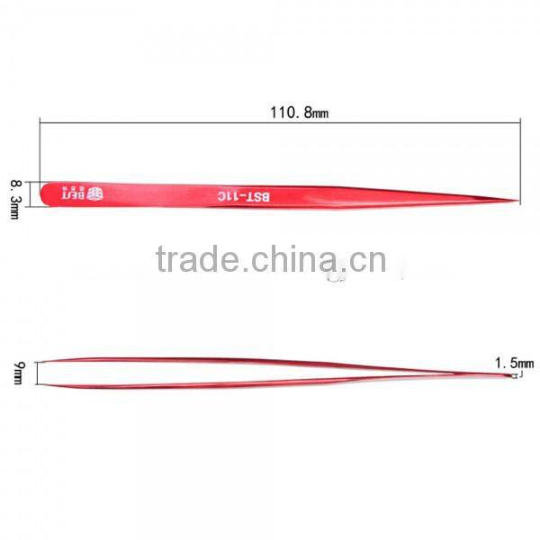 BST-11C Highly Precise Colored Professional Stainless Steel Tweezers