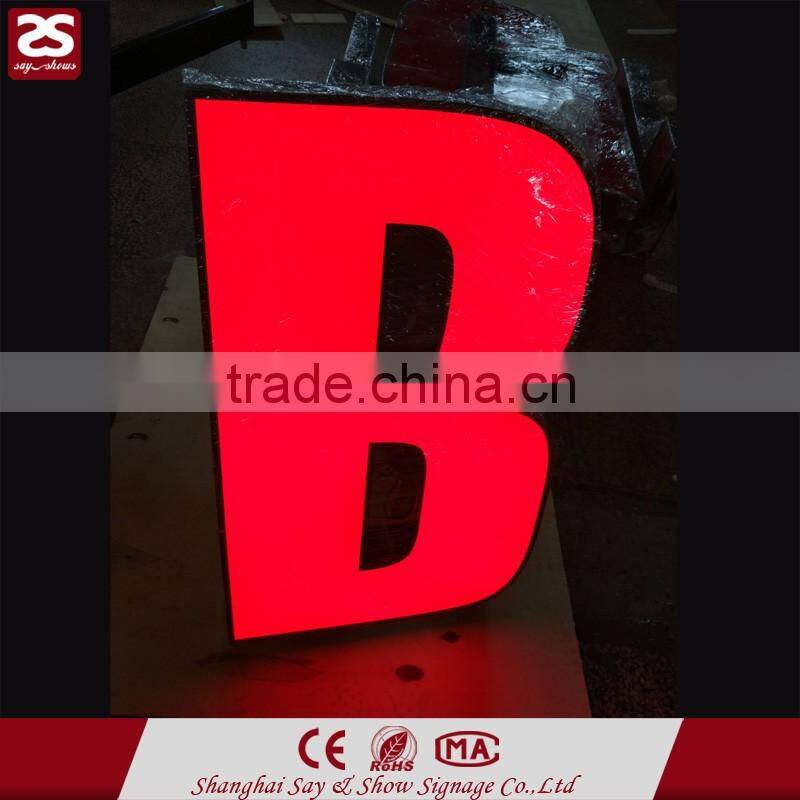 High Grade Baking Finish illuminated 3D letter sign galvanized sheet LED letters