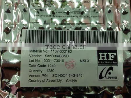 China original sealed packing Sandisk eMMC 64G SDIN5C4-64G-945 in stock